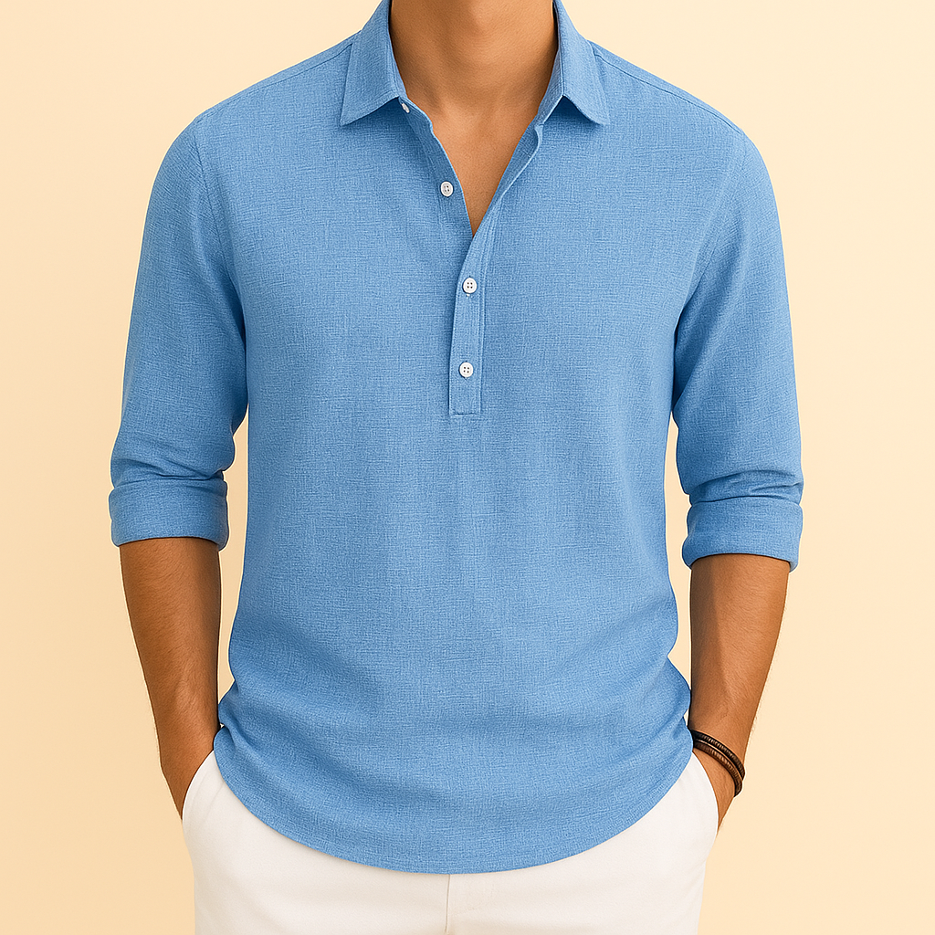 Chemise ample décontractée à manches longues pour homme