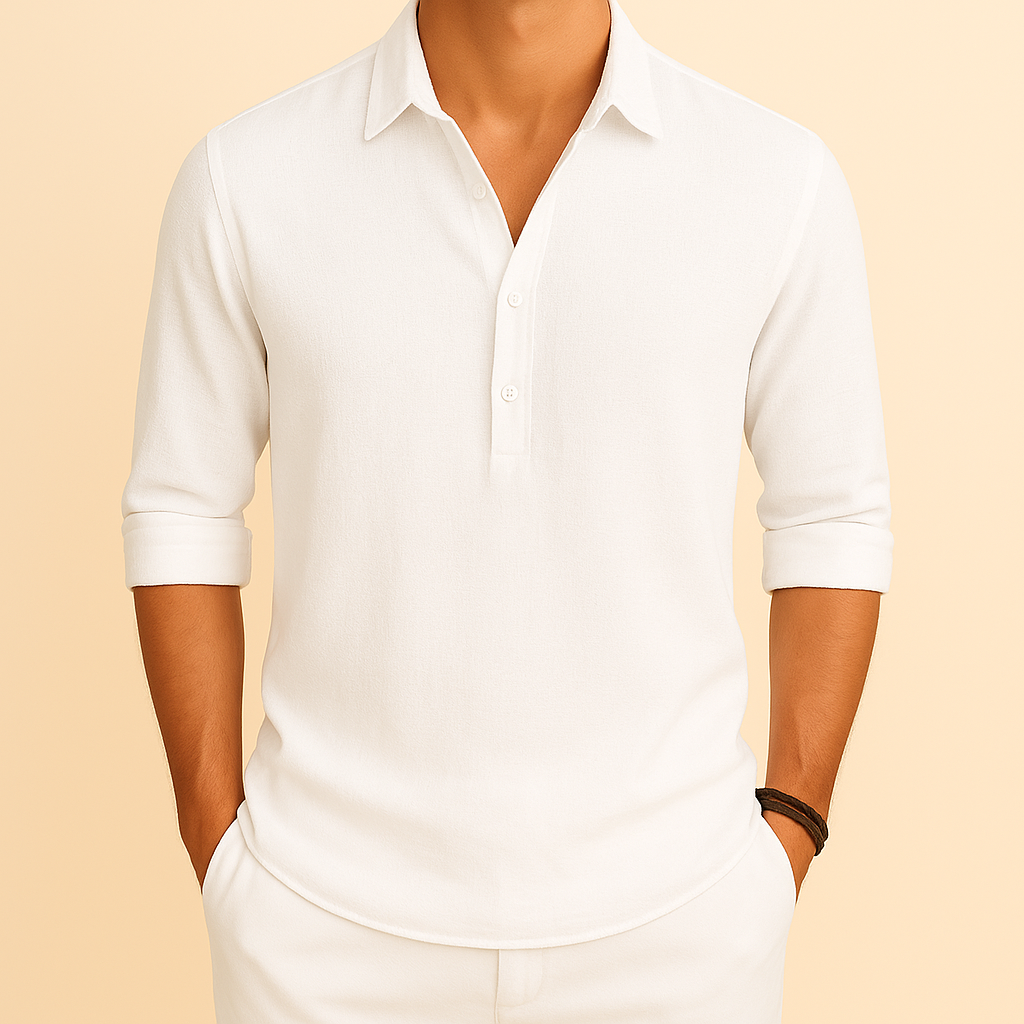 Chemise ample décontractée à manches longues pour homme