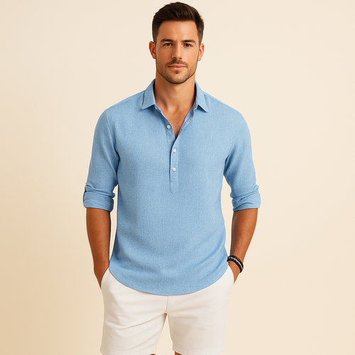 Chemise ample décontractée à manches longues pour homme