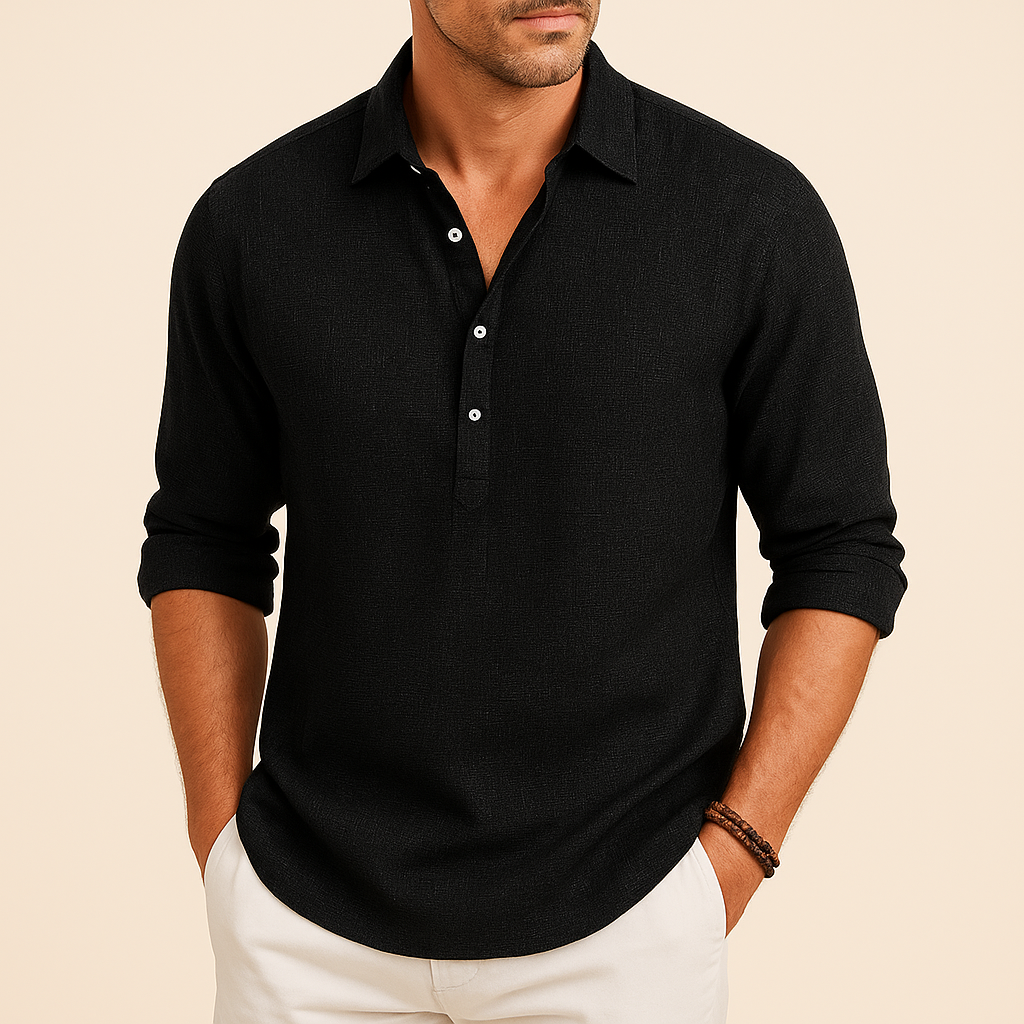 Chemise ample décontractée à manches longues pour homme