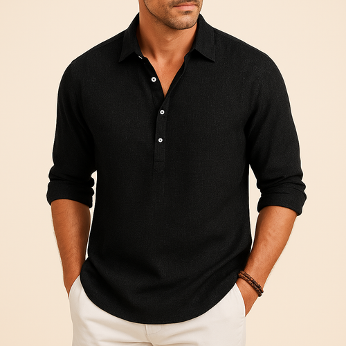 Chemise ample décontractée à manches longues pour homme