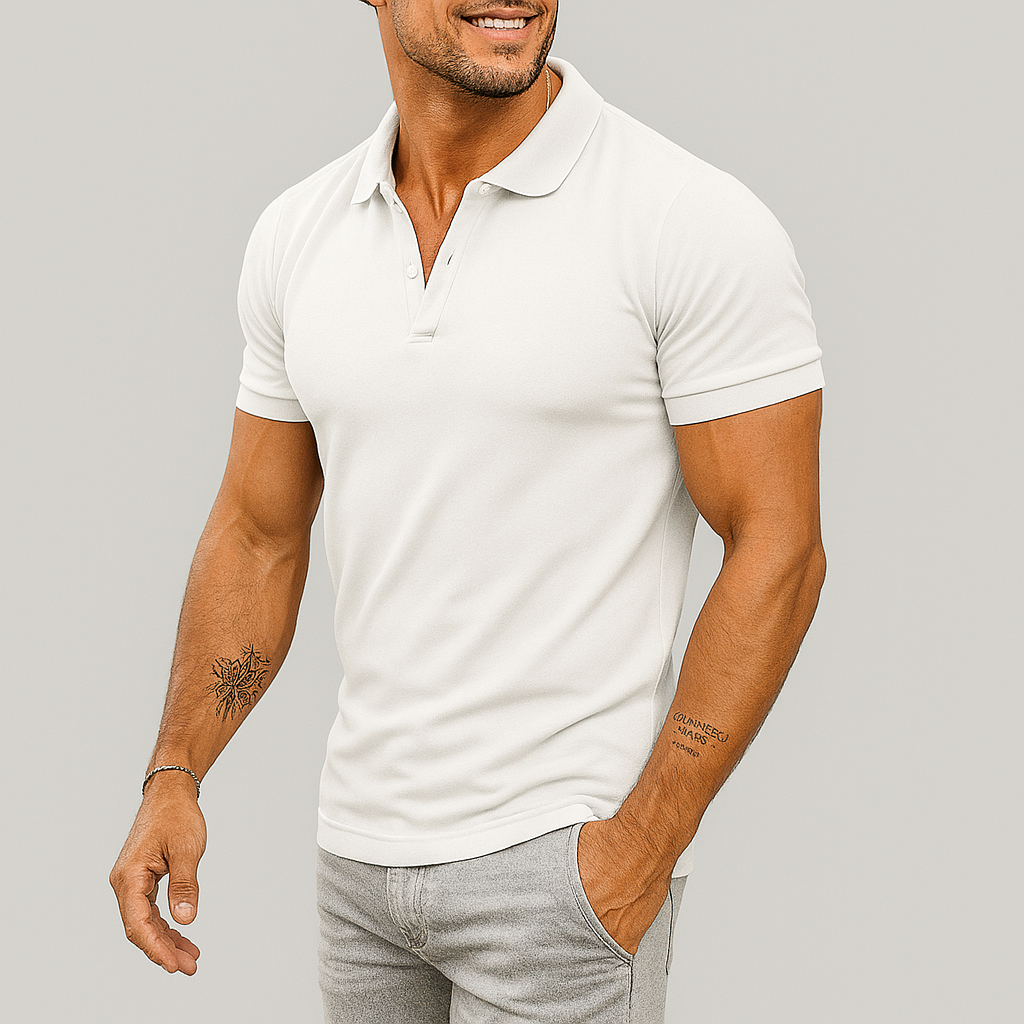 Polo slim fit pour homme avec demi-fermeture éclair