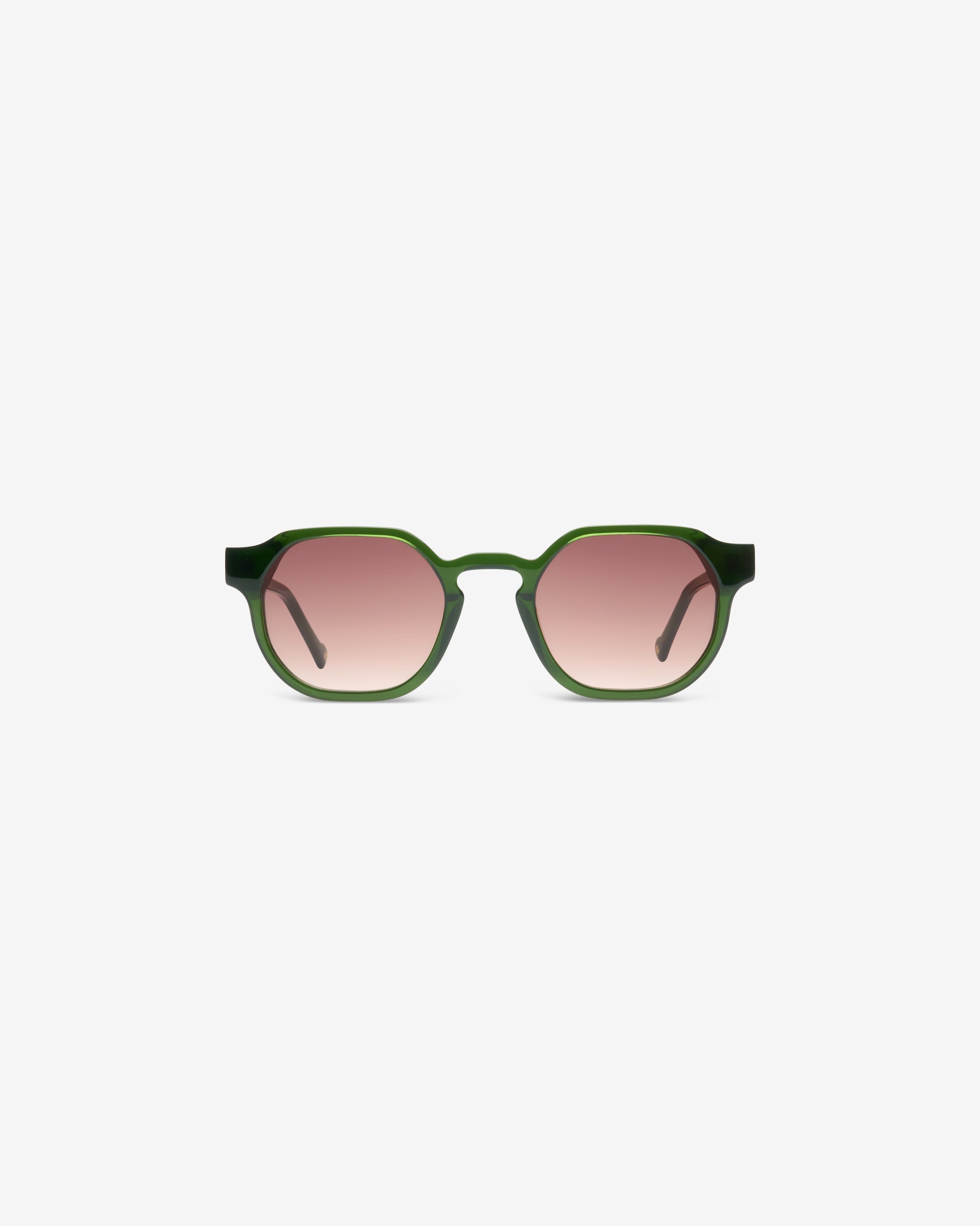 Lunettes de soleil vert olive – Forme pantos, monture fine