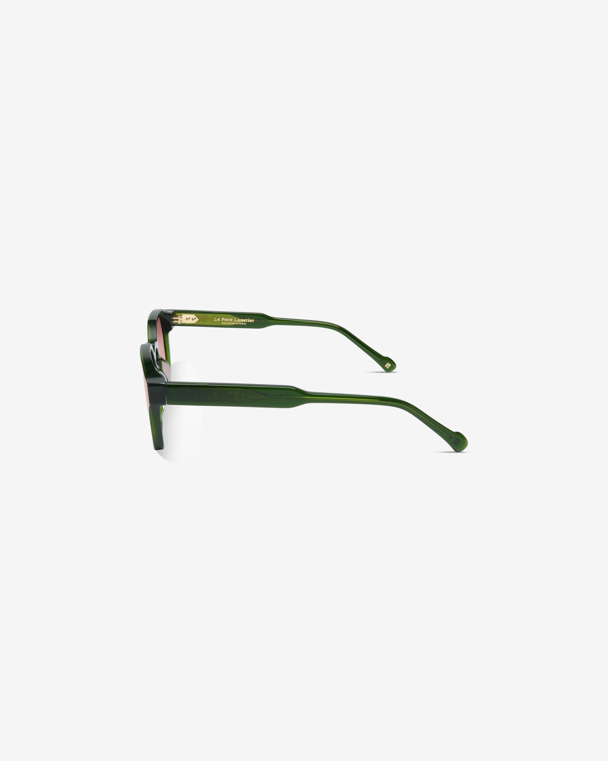 Lunettes de soleil vert olive – Forme pantos, monture fine