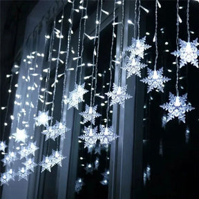 Cortina de Luzes LED Floco de Neve – Magia Natalina em Cada Detalhe