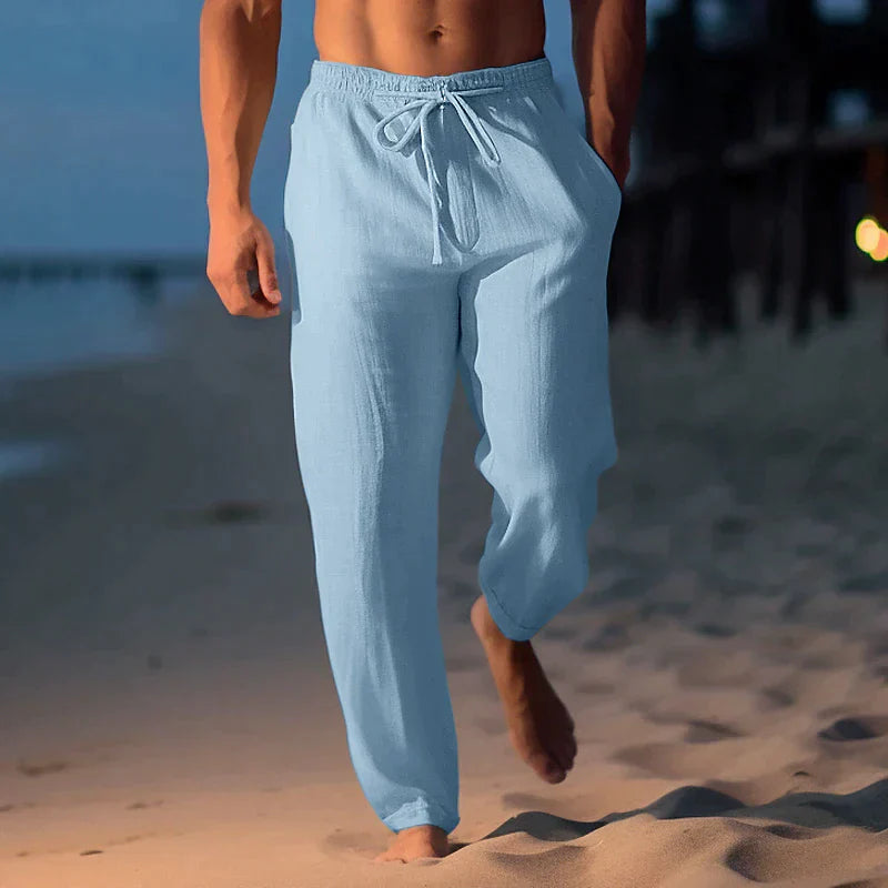 Pantalon Confortable et Stylé en Lin Pour Homme