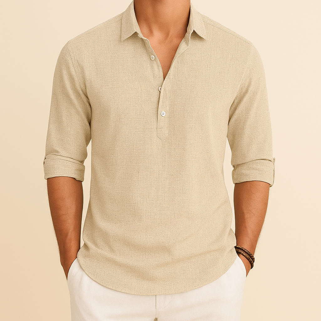 Chemise ample décontractée à manches longues pour homme
