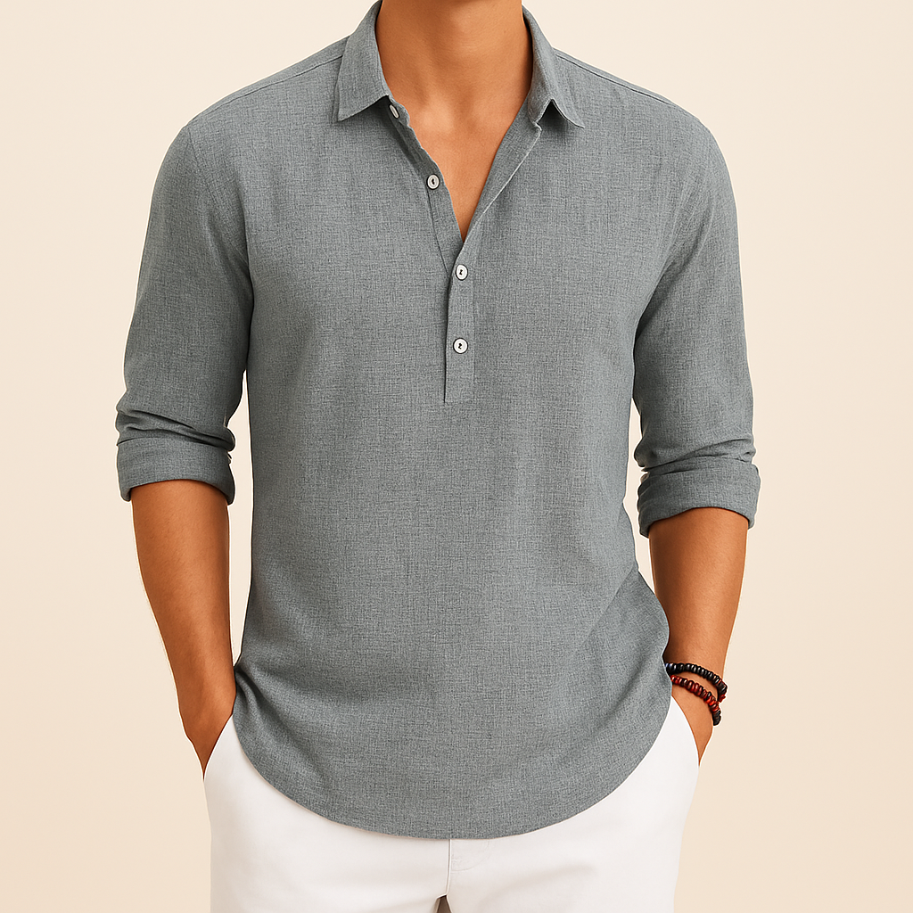 Chemise ample décontractée à manches longues pour homme