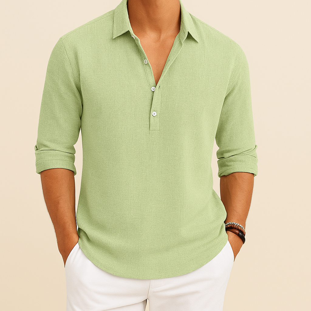 Chemise ample décontractée à manches longues pour homme