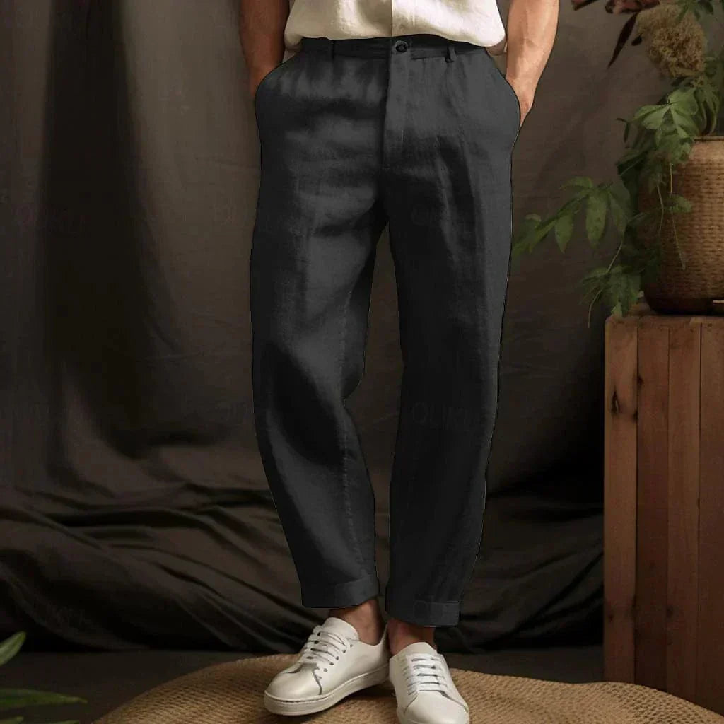 Pantalon en Lin Léger Décontracté et Confortable pour Homme