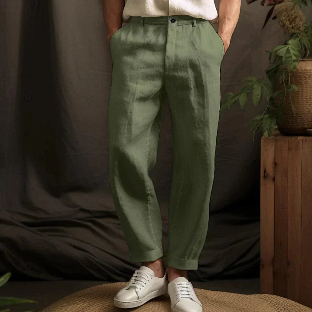 Pantalon en Lin Léger Décontracté et Confortable pour Homme